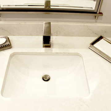 Grey and White Master Bath with Soaker Tub and Tiled Shower ~ Copley, OH