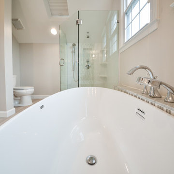 Builder's Grade Master Bath Becomes Bright, White Spa