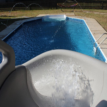 Grecian pool with slide