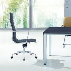 Fine Mod Imports Togo High Back Leather Office Chair - SKU: FMI9270-black - Office Chairs