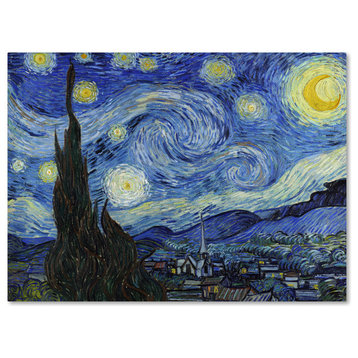 Vincent van Gogh 'Starry Night' Canvas Art, 47x35