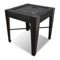 Sunset Trading - End Table in Distressed Black and White - Side Tables And End Tables