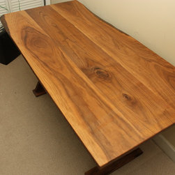 Rustic Walnut Trestle Desk - Products