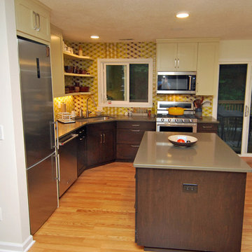 European style refrigerator from Summit fits in a tight space.