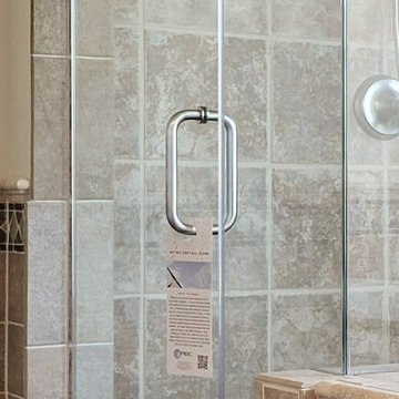 90 Degree Corner Shower with Beveled Clamps and Hinges