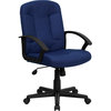Flash Furniture Mid-Back Navy Fabric Executive Chair With Nylon Arms