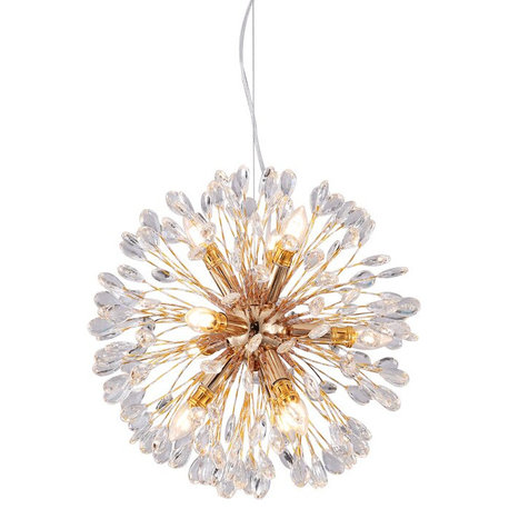 Crystal Dandelion Modern Chandelier, 12-Light Diameter 24"