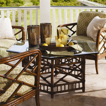 Island Estate Key Largo Cocktail Table With Glass Top
