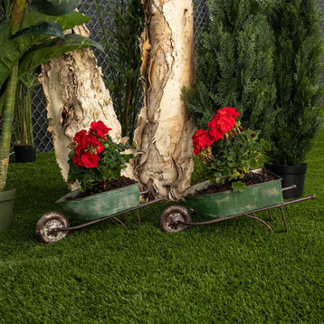 Green Rustic Wheelbarrow Garden Planter-Asst Master Pack of 2