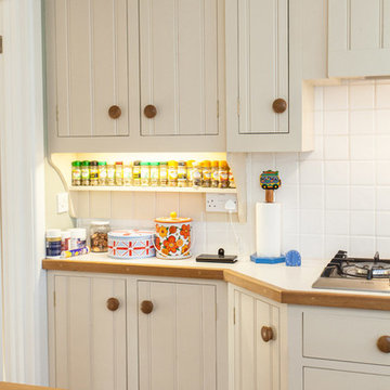 kitchen and utility room in 80's home