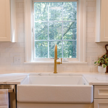 Warm White Transitional Family Kitchen