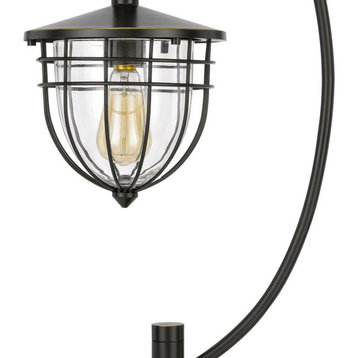 Benzara BM272201 30" Metal Down bridge Lantern Table Lamp, Bronze Black