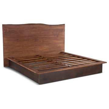 Palermo Acacia Wood Live Edge Bed, Queen