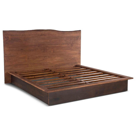 Palermo Acacia Wood Live Edge Bed, Queen