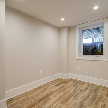 Basement remodel with bedroom space, closet space, living area, DC
