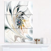 Designart White Stained Glass Floral Art Floral Wall Art Canvas, 28"x36" 3 Panel