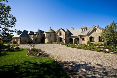 Mediterranean exterior home idea in San Diego