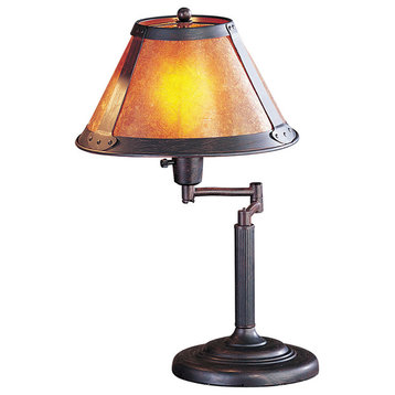 Mica 1 Light Desk Lamp, Rust