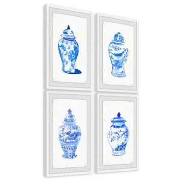 Chinese Vases IV Quadriptych, Set of 4, 12x18 Panels