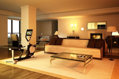Minimalist home gym photo in Tokyo