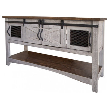 Crafters and Weavers Greenview Sliding Door Console Table - Gray