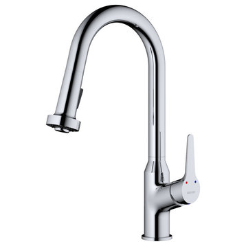 Karran Dockton Single-Handle Pull-Down Sprayer Kitchen Faucet, Chrome