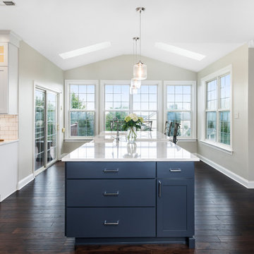 Blue and White Kitchen in Yardley