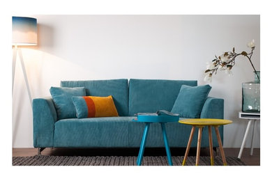 Exemple d'un salon éclectique.