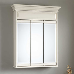 30" MISSCHON TRI-VIEW MEDICINE CABINET - ANTIQUE WHITE - Medicine Cabinets
