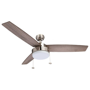 Prominence Home Statham Modern Ceiling Fan with Light, 52 inch, Brushed Nickel