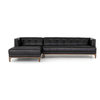 110.00" L Neera Pc Sectional Laf Chaise Rider Bl Sofa Top Grain Leather