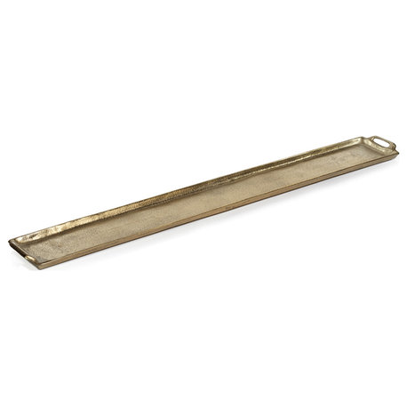 40" Khanya Rectangular Dark Gold Aluminum Tray