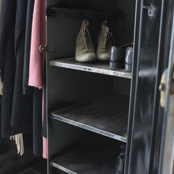 Charlie Vintage Reclaimed Industrial Chic Stripped & Distressed Steel Cupboard - Clothes Racks