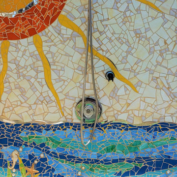 Outdoor shower mural