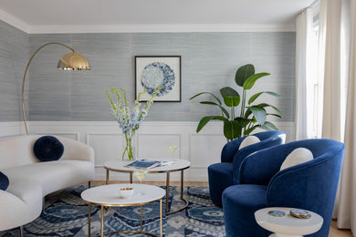Inspiration for a transitional living room remodel in Boston