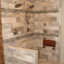 double shower heads on same wall