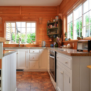 Kitchen and Bookshelf