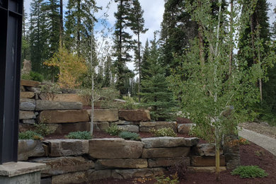 Photo of a modern retaining wall landscape in Other.