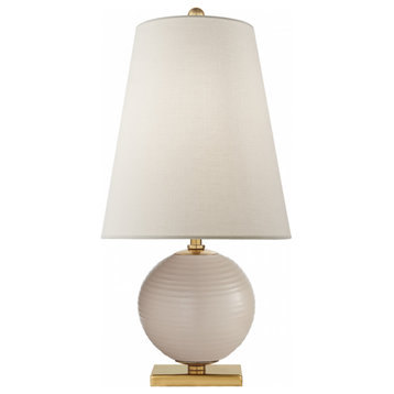 Corbin Accent Table Lamp, 1-Light, Blush, Cream Linen Shade, 21"H