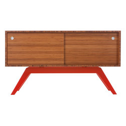 Eastvold Furniture - Elko Credenza Small, Bamboo, Red Base - Buffets And Sideboards