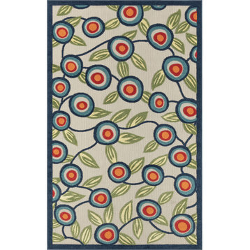Turkish Abstract Floral High-Low Indoor Outdoor Area Rug - 2' x 3'