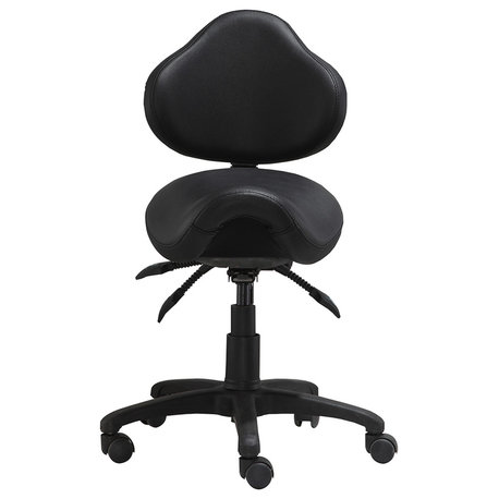 Ergonomic Task Mid Back Saddle Seat Side Office Chair, Black