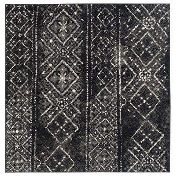 Safavieh Adirondack Collection ADR111 Rug, Black/Silver, 6' Square