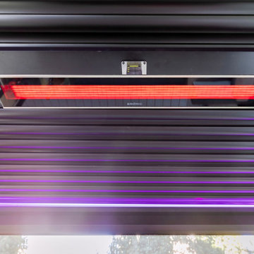 Enclosed StruXure Pergola with Phantom Motorized Screens & Accent Lights