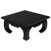 Ming Asian Black Classical Style Solid Wood Coffee Table Set