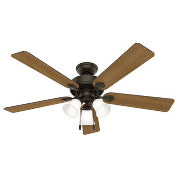 Hunter 52" Swanson New Bronze Ceiling Fan With LED Light Kit and Pull Chain