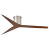 Eliza-H 3 Blade Hugger Paddle Ceiling Fan, Brushed Nickel, Walnut Blades