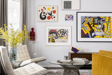 Living room - contemporary living room idea in Boston