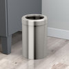 Round Modern Wastebasket, Satin Nickel