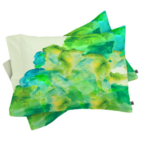 Deny Designs Viviana Gonzalez Watercolor Love 3 Pillow Shams, Queen